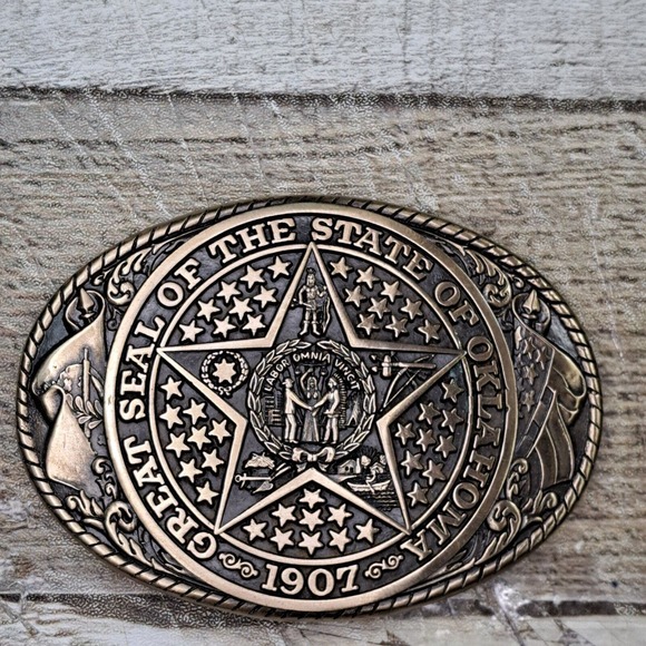 TONY LAMA State Series Collection OKLAHOMA Seal Belt Buckle 1ST Edition - Picture 1 of 5
